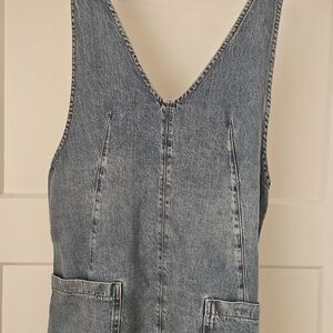 We The Free Denim Pinafore Dress | Free People | Effortless Layering Piece XS